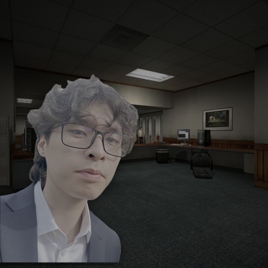 Kenny Levu composited over a Counter-Strike office map